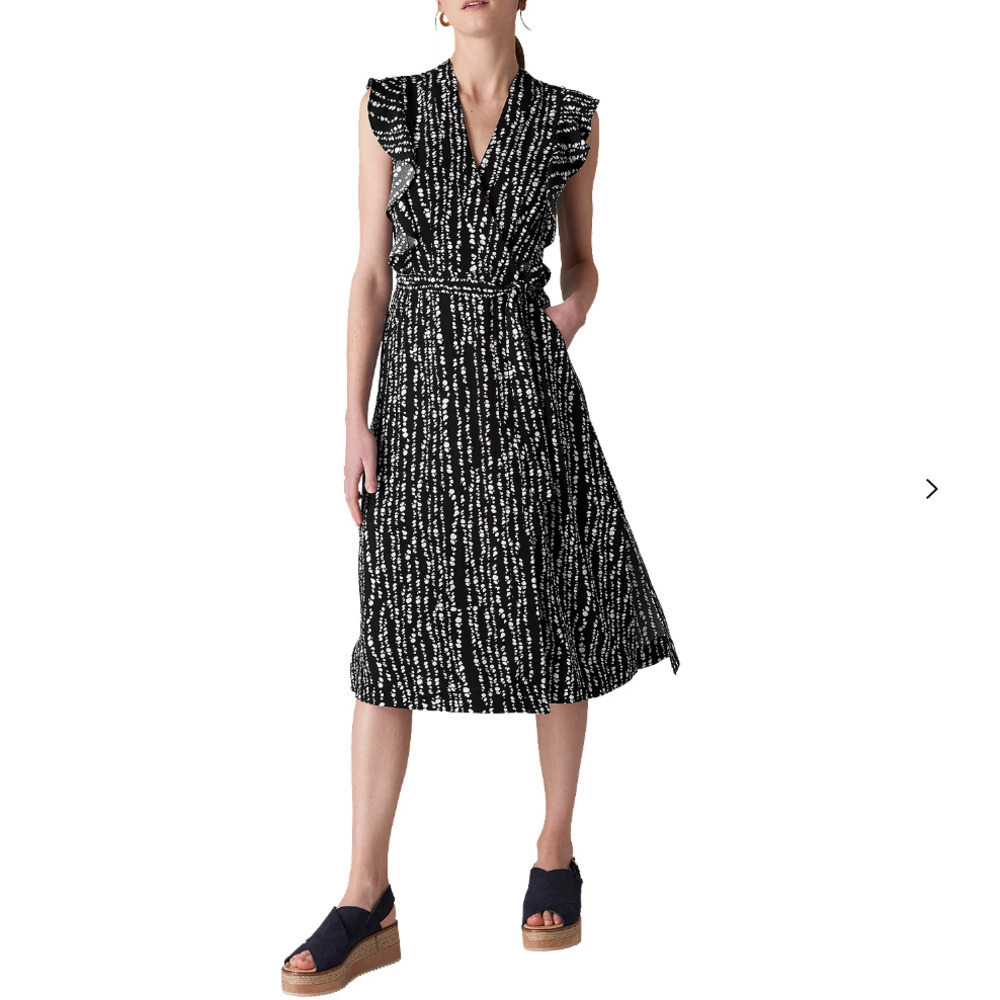 Whistles Savannah Print Wrap Dress, Navy/Multi